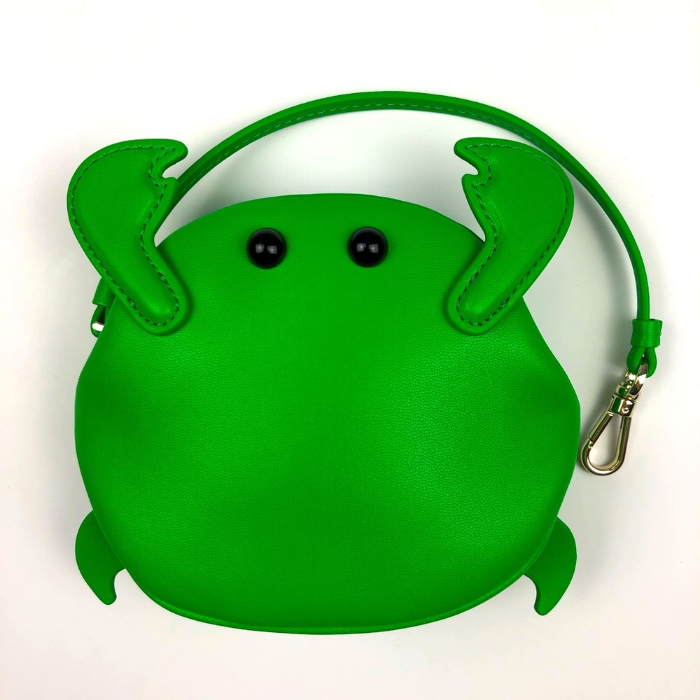 Kate Spade Shelly Wristlet Crab in Greenjay leather handbag Kelly green